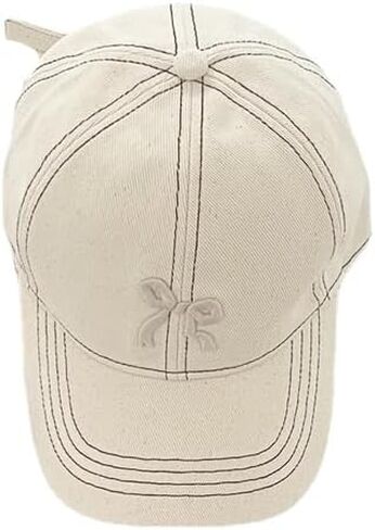 Cute Bow Embroidered Checkered Hat Women's Sunshade Hat Baseball Hat Retro Golf Hat Running Hat Caps Baseball Cap in Saudi Arabia
