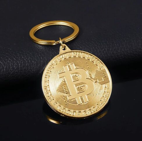 Art Attack Bitcoin Flag Keychain, Coin Peer To Peer Crypto Digital Standard Blockchain Key Chain (Gold) in Saudi Arabia
