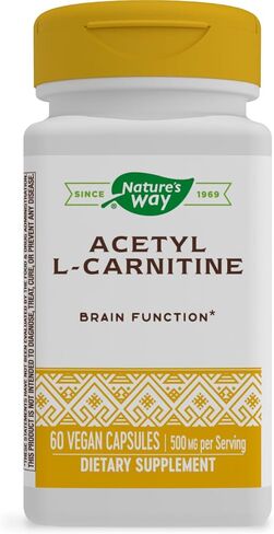 Nature's Way Acetyl L-Carnitine, Supports Brain Function*, 500mg Per Serving, 60 Capsules in Saudi Arabia