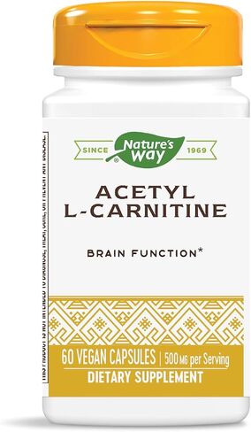 Nature's Way Acetyl L-Carnitine, Supports Brain Function*, 500mg Per Serving, 60 Capsules in Saudi Arabia