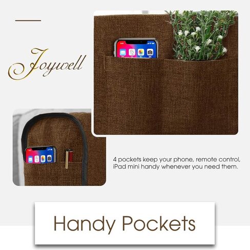 أغطية مسند الذراع من Joywell لغرفة المعيشة، واقي ذراع الأريكة المضاد للانزلاق للكلاب والقطط والحيوانات الأليفة، غطاء منزلق للكرسي مع 4 جيوب للتحكم عن بعد في التلفزيون، والهاتف، قطعة واحدة، بني in Kuwait