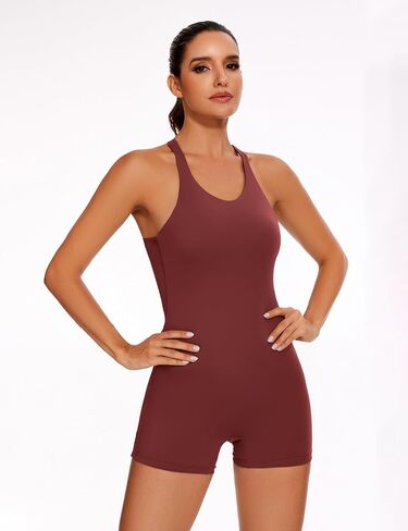 BEGOING Women's Workout Jumpsuit Shorts Sleeveless Backless Tummy Control Bodysuit One Piece Jumpsuits Yoga Romper in Saudi Arabia