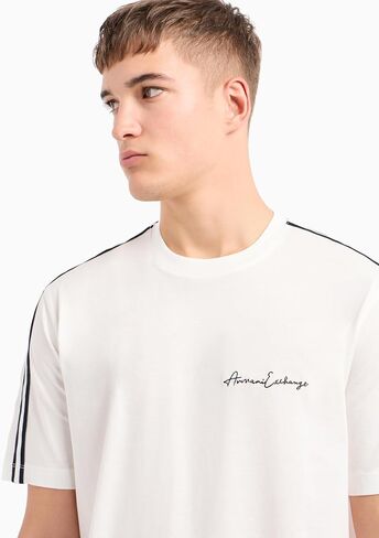 A｜X ARMANI EXCHANGE Men's Regular Fit Cotton Jersey Signature Logo Tee in Saudi Arabia