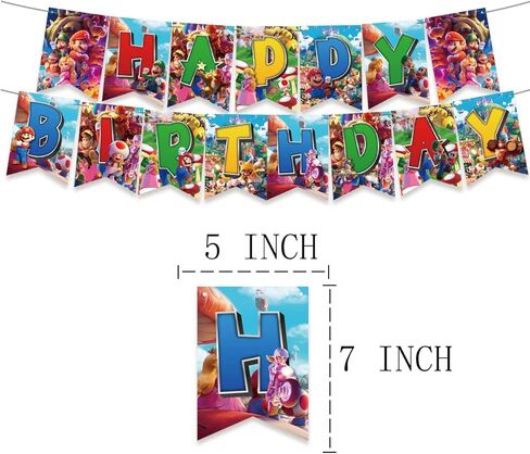 تتضمن لوازم حفلات أعياد الميلاد لماريو لافتة عيد ميلاد سعيد مستوحاة من ماريو - أعلى الكعكة - 24 قطعة علوية للكب كيك - 16 بالونة in Kuwait