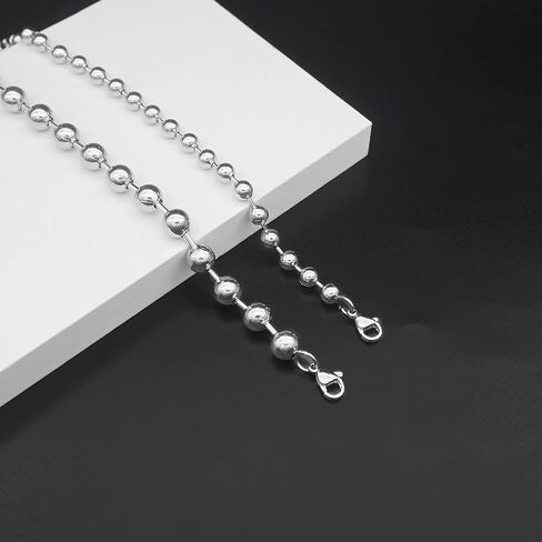 JSEA الفولاذ المقاوم للصدأ 6mm 8mm الكرة سلسلة من الخرز سوار الفضة الخيزران سلسلة ربط سوار النساء الرجال in Saudi Arabia