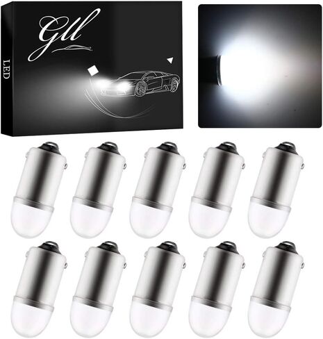 GLL BA9S Bayonet BA9 53 57 1895 64111 T4W LED Light for Car License Plate Light Dashboard Bulb 3030 chip Amber DC12V 1W Pack-10 in Saudi Arabia