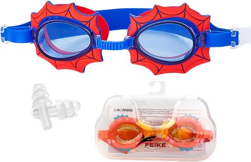 Swimming Goggles for Kids, No Leak Anti Fog UV Swim Goggles Free Ear Plugs Protection Case for Teens Age 3-12 SG7B in Saudi Arabia
