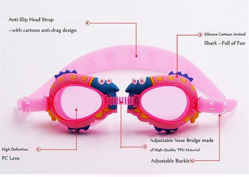 Swimming Goggles for Kids, No Leak Anti Fog UV Swim Goggles Free Ear Plugs Protection Case for Teens Age 3-12 SG7B in Saudi Arabia