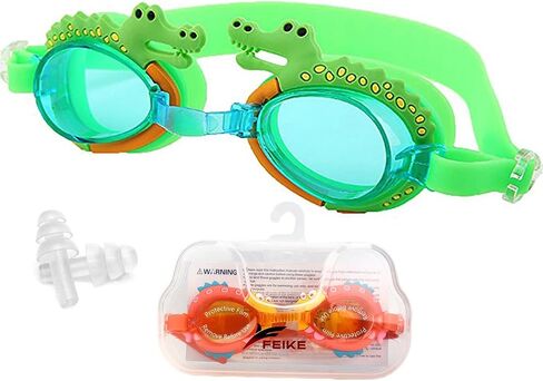 Swimming Goggles for Kids, No Leak Anti Fog UV Swim Goggles Free Ear Plugs Protection Case for Teens Age 3-12 SG7B in Saudi Arabia