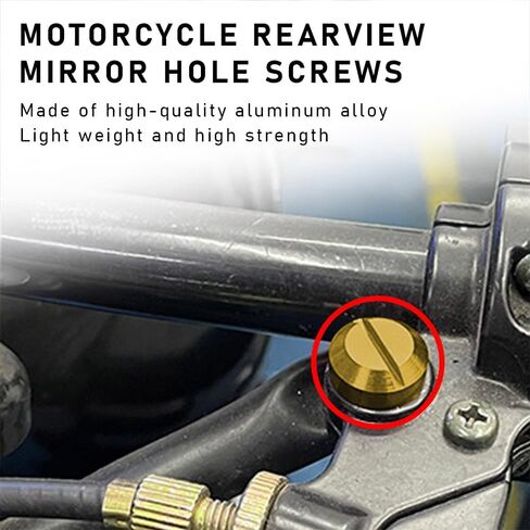 2PCS Motorcycle Bar Ends, Motorcycle Mirror Plugs, M10x1.25 Aluminum Alloy Motorcycle Rear View Mirror Screws Decoration Motorcycle Accessories for Honda, Yamaha, Kawasaki, Suzuki, Ducati in Kuwait