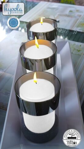 HYOOLA White Pillar Candles 3x6 Inch - Unscented Pillar Candles - 12-Pack - European Made in Saudi Arabia
