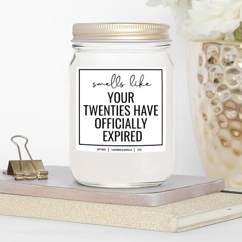 YouNique Designs 30th Birthday Candle Gifts for Women Men, 4 Oz, 30th Birthday Gifts for Her Him, Dirty Thirty 30 Year Old Birthday Gifts, Happy Birthday for Turning 30 (Lavender&VanillaA 4oz) in Saudi Arabia
