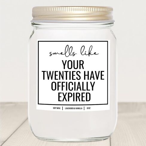 YouNique Designs 30th Birthday Candle Gifts for Women Men, 4 Oz, 30th Birthday Gifts for Her Him, Dirty Thirty 30 Year Old Birthday Gifts, Happy Birthday for Turning 30 (Lavender&VanillaA 4oz) in Saudi Arabia
