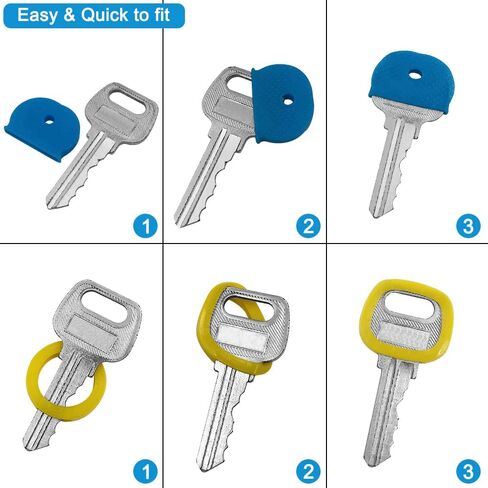 SourceTon 40 غطاء مفتاح يغطي العلامات و40 علامة مفاتيح مع ملصقات، مجموعة أغطية بطاقات المفاتيح لتحديد وحماية المفتاح (أنماط متعددة، ألوان متعددة) in Kuwait