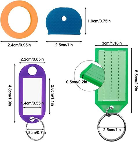 SourceTon 40 غطاء مفتاح يغطي العلامات و40 علامة مفاتيح مع ملصقات، مجموعة أغطية بطاقات المفاتيح لتحديد وحماية المفتاح (أنماط متعددة، ألوان متعددة) in Kuwait