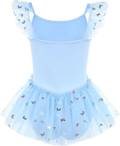 JiAmy الباليه ثياب للفتيات كشكش الأكمام الاطفال فستان رقص التألق توتو تنورة طفل رداء رقص الباليه الزي 2-11 سنة in Kuwait