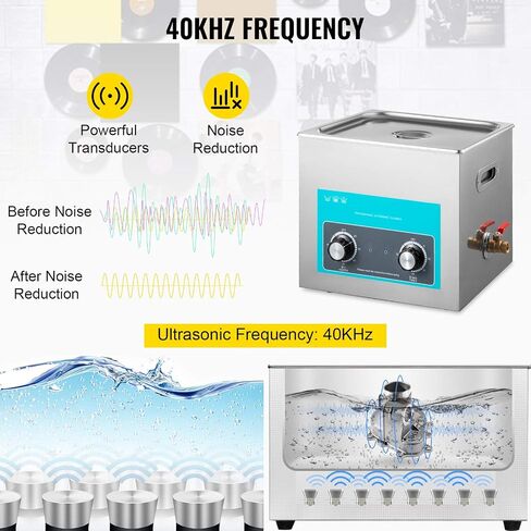 VEVOR 6L Ultrasonic Cleaner, 304 Stainless Steel Professional Knob Control, Ultrasonic Cleaner with Heater Timer for Jewelry Watch Glasses Circuit Board Dentures Small Parts Dental Instrument in Saudi Arabia
