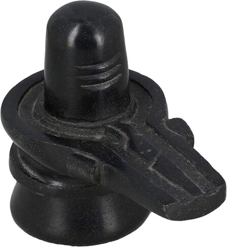 IndianStore4All 100% رخام أسود نادر نقي Shiva Lingam 2 بوصة تقريبًا in Saudi Arabia