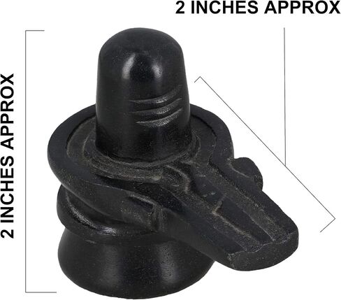 IndianStore4All 100% رخام أسود نادر نقي Shiva Lingam 2 بوصة تقريبًا in Saudi Arabia