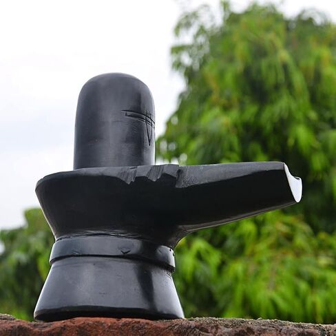 IndianStore4All 100% رخام أسود نادر نقي Shiva Lingam 2 بوصة تقريبًا in Saudi Arabia