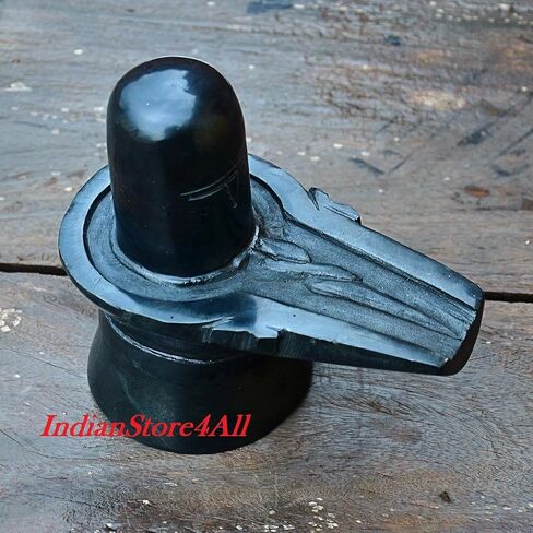 IndianStore4All 100% رخام أسود نادر نقي Shiva Lingam 2 بوصة تقريبًا in Saudi Arabia