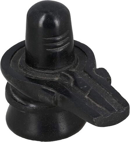 IndianStore4All 100% رخام أسود نادر نقي Shiva Lingam 2 بوصة تقريبًا in Saudi Arabia