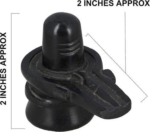 IndianStore4All 100% رخام أسود نادر نقي Shiva Lingam 2 بوصة تقريبًا in Saudi Arabia