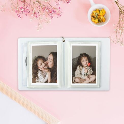 مجموعة كتب حامل بطاقات الصور مقاس 3 بوصات مكونة من 32 جيبًا هدية ألبوم صور صغير، ألبوم صور بولارويد بإطار واحد، كتاب تخزين البطاقات الصغيرة (كتاب حامل بطاقات الصور) in Kuwait