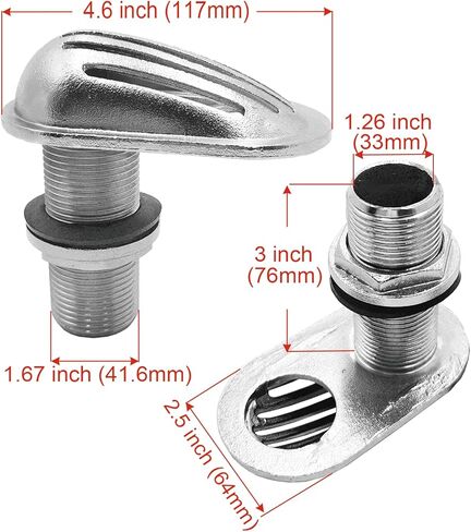 Yanyu 1-1/4" مصفاة مدخل القارب NPT الخيوط القياسية الأمريكية من خلال مدخل الهيكل 1-1/4" مرشح مغرفة البحرية الفولاذ المقاوم للصدأ 316 قارب التقاط المياه مع حشوات غسالة مطاطية in Kuwait