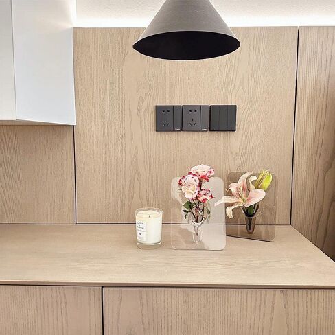 مزهرية من الأكريليك بإطار زهرة مزهرية على الطراز الحديث حامل ترتيب الأزهار لطاولة المكتب المركزية لتزيين المنزل (واضح) in Kuwait