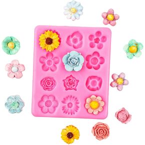 Flower Polymer Clay Molds, Polymer Clay Molds for Jewelry Making, Daisy Miniature Flower Silicone Molds for - Candy Chocolate Cupcake Soap Crafting Projects Cake