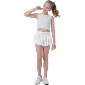 Flowy Shorts for Girls Butterfly Shorts for Kids Preppy Shorts for Teens Tennis Running Athletic Shorts with Liner in Kuwait