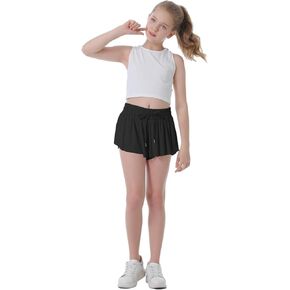 Flowy Shorts for Girls Butterfly Shorts for Kids Preppy Shorts for Teens Tennis Running Athletic Shorts with Liner