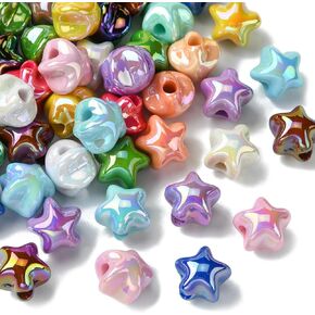 KitBeads 20pcs 20mm Acrylic Strawberry Beads Transparent Kawaii Food Iridescen Fruit Bead for Jewelry Making Bulk