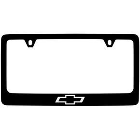 Chevrolet Chevy Logo Black Metal License Plate Frame Holder