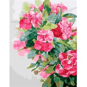 ABEUTY DIY Paint by Numbers for Adults Beginner - Pink Cherry Blossom 16x20 inch Acrylic Painting Number Kits on Canvas (No Frame)