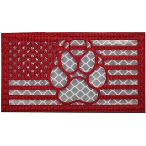 USA Flag K9 Dog IR Reflective Patch Infrared Tactical Morale Embroidered Badge for Animal Vests Harnesses Paw Applique with Hook and Loop Fastener Backing Shoulder (Black)