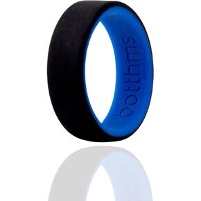 Men’s Dual Tone Silicone Rings, Silicone Wedding Rings, for Active Lifestyle