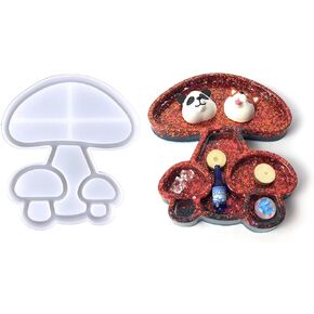 Tray Resin Mold, Mushroom Shaped Tray Silicone Mold, Epoxy Resin Casting Molds for Jewelry Storage, Fruit Food Dish, Home Decor