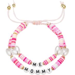 First Day of School Bracelet for Mother Daughter, Mommy and Me Bracelets for Back to School Gifts, Stretch Bracelets for Women Girls, FLBR03G