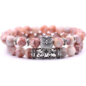 Owl Bracelets for Women Healing Crystals Bracelet Spiritual Energy Beaded Bracelets Natural Stone Owl Gifts Spiritual Jewelry for Girls