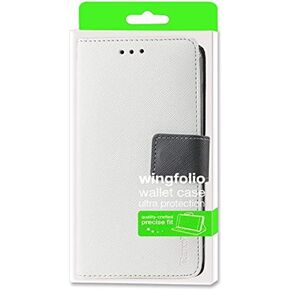 Reiko Premium Wallet Case with Stand, Flip Cover and 2 Card Holder for ZTE Prelude 2 - Retail Packaging - White