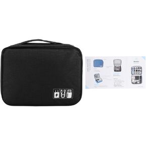 Electronics Organizer Foldable Travel Organizer Travel Cable Storage Bag Protects USB Drives Waterproof Gadget and Padded Tech Kit Bag for Hard Disk, Power Bank and Cables with Zipper(Purple)