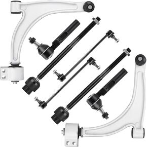 Front Lower Control Arm with ball joint Assembly Passenger Driver Side Inner Outer Tie Rods Sway Bars Suspension Kit for 2005-2012 Chevrolet Chevy Malibu Pontiac G6 Saturn Aura - 8pc Set