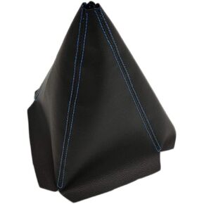 Universal Shift Boot Cover and Shift Knob Dust Cover for Automatic and Manual Vehicles - Protect Your Gear with This Essential Accessory Set-Black Blue Line