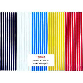 40Pcs Plastic Welding Rods - HDPE 9.8''(25cm) Plastic Welding Repair Rods Strips Common Flat Plastic Welding Rods Kit for Car Bumper, Water Tanks,Canoe and Plastic Bins (40)