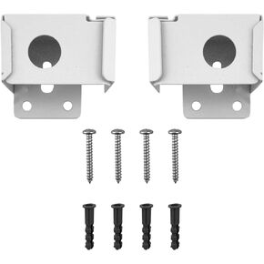 Amazing Drapery Hardware 1" Mini Blind Metal Brackets - Low Profile Box Mount, Fits 1" x 1.5" Headrail - White, 2-Pairs (4 Pieces) with Screws
