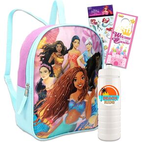 Disney Mini Little Mermaid Movie Backpack for Toddlers - Ariel Mini Backpack Bundle Includes 11" Little Mermaid Backpack Plus Water Bottle, Stickers, and More | Little Mermaid Backpack for Girls