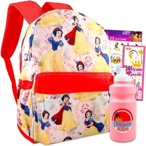 Disney Snow White Large Backpack Set - Bundle with 16" Snow White Backpack Plus Water Bottle, Stickers, & More | Snow White Backpack Girls
