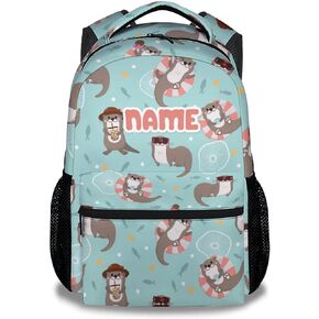 Otter Backpack for Girls & Boys, 16 Inch Beige Backpacks for School, Cute Lightweight Bookbag for Kids